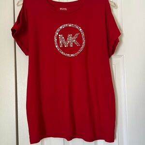 Michael Kors Red Graphic Oversized T-Shirt